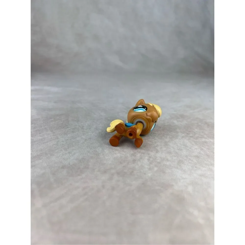 Littlest Pet Shop LPS Palomino Pony Horse Blue Saddle with Blue Flower Eyes #840
